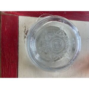 Vintage 1940s Fire King Philbe Blue 8" Round Flat Pie Plate with Lid rare